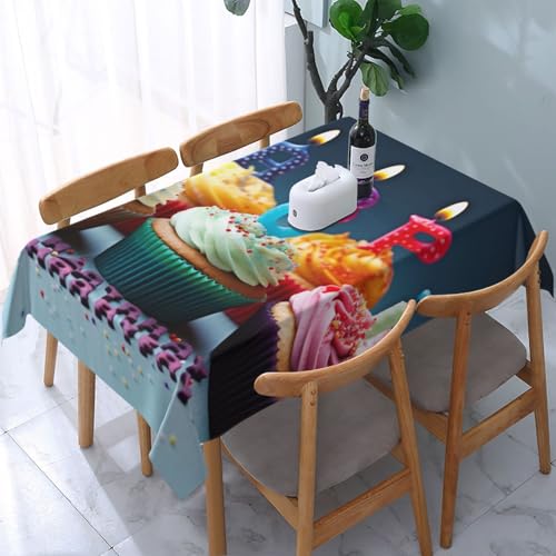 DCARSETCV Bunte Tischdecke mit Cupcake-Motiv, bedruckt, rechteckig, 183 x 137 cm, Stoff-Tischdecke, waschbar, Tischdecke für Küche, Esszimmer, Hochzeit, Partys DCARSETCV Bunte Tischdecke mit Cupcake-Motiv, bedruckt, rechteckig, 183 x 137 cm, Stoff-Tischdecke, waschbar, Tischdecke für Küche, Esszimmer, Hochzeit, Partys von DCARSETCV