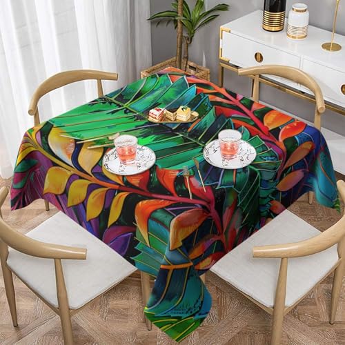 DCARSETCV Bunte quadratische Tischdecke mit tropischem Blattmuster, 152,4 x 152,4 cm, Stoff-Tischdecke, waschbar, Tischdecke für Küche, Esszimmer, Dekoration, Hochzeitsfeiern DCARSETCV Bunte quadratische Tischdecke mit tropischem Blattmuster, 152,4 x 152,4 cm, Stoff-Tischdecke, waschbar, Tischdecke für Küche, Esszimmer, Dekoration, Hochzeitsfeiern von DCARSETCV