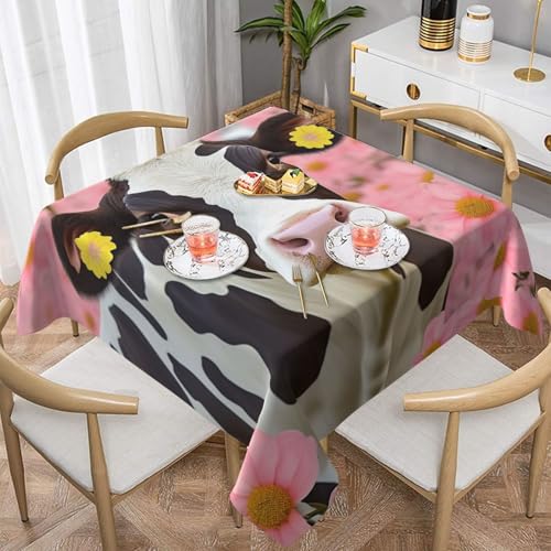 DCARSETCV Flower Show Tischdecke, Motiv: Lenker, Kühe und Rinder, bedruckt, quadratisch, 137,2 x 137,2 cm, Stoff-Tischdecke, waschbar, Tischdecke für Küche, Esszimmer, Hochzeit, Partys DCARSETCV Flower Show Tischdecke, Motiv: Lenker, Kühe und Rinder, bedruckt, quadratisch, 137,2 x 137,2 cm, Stoff-Tischdecke, waschbar, Tischdecke für Küche, Esszimmer, Hochzeit, Partys von DCARSETCV