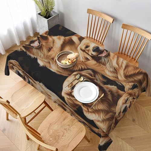 DCARSETCV Golden Retrievers bedruckte rechteckige Tischdecke, 228 x 152 cm, Stoff-Tischdecke, waschbar, Tischdecke für Küche, Esszimmer, Dekoration, Hochzeitsfeiern DCARSETCV Golden Retrievers bedruckte rechteckige Tischdecke, 228 x 152 cm, Stoff-Tischdecke, waschbar, Tischdecke für Küche, Esszimmer, Dekoration, Hochzeitsfeiern von DCARSETCV