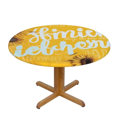DCARSETCV Goodlooking Hello Sunshine bedruckte runde Tischdecke, kleine Größe, Stofftischdecke, waschbar, Tischdecke mit elastischem Rand, für Küche, Esszimmer, Hochzeit, Partys DCARSETCV Goodlooking Hello Sunshine bedruckte runde Tischdecke, kleine Größe, Stofftischdecke, waschbar, Tischdecke mit elastischem Rand, für Küche, Esszimmer, Hochzeit, Partys von DCARSETCV