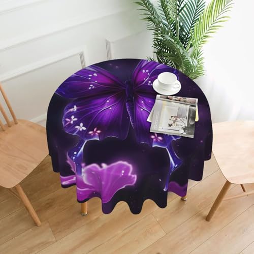 DCARSETCV Hübsche runde Tischdecke mit Schmetterlingsdruck, 152,4 cm, Stoff-Tischdecke, waschbar, Tischdecke für Küche, Esszimmer, Dekoration, Hochzeitsfeiern DCARSETCV Hübsche runde Tischdecke mit Schmetterlingsdruck, 152,4 cm, Stoff-Tischdecke, waschbar, Tischdecke für Küche, Esszimmer, Dekoration, Hochzeitsfeiern von DCARSETCV