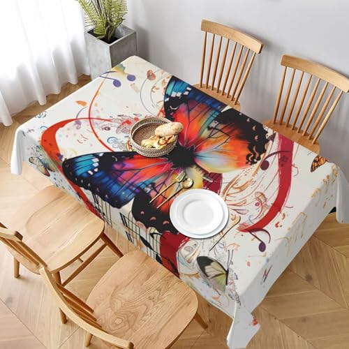 DCARSETCV Musica Rechteckige Tischdecke mit Schmetterlingsmotiv, 228 x 152 cm, Stoff-Tischdecke, waschbar, Tischdecke für Küche, Esszimmer, Dekoration, Hochzeitsfeiern DCARSETCV Musica Rechteckige Tischdecke mit Schmetterlingsmotiv, 228 x 152 cm, Stoff-Tischdecke, waschbar, Tischdecke für Küche, Esszimmer, Dekoration, Hochzeitsfeiern von DCARSETCV