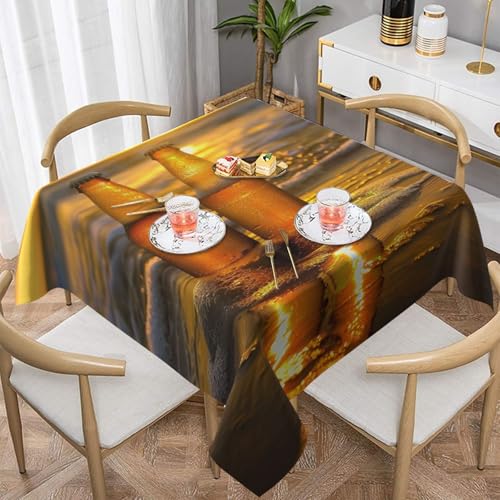 DCARSETCV Quadratische Tischdecke, Motiv: Flaschen, Bier, Strand, Sonnenuntergang, Zeit, bedruckt, 137,2 x 137,2 cm, Stoff-Tischdecke, waschbar, Tischdecke für Küche, Esszimmer, Hochzeit, Partys DCARSETCV Quadratische Tischdecke, Motiv: Flaschen, Bier, Strand, Sonnenuntergang, Zeit, bedruckt, 137,2 x 137,2 cm, Stoff-Tischdecke, waschbar, Tischdecke für Küche, Esszimmer, Hochzeit, Partys von DCARSETCV