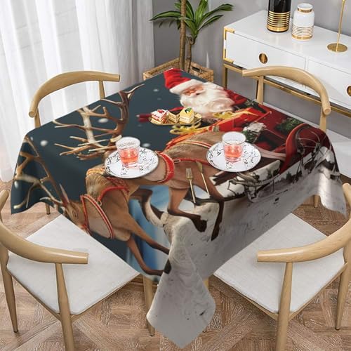 DCARSETCV Quadratische Tischdecke mit Aufschrift "Merry Christmas", 152,4 x 152,4 cm, waschbar, Tischdecke für Küche, Esszimmer, Hochzeit, Partys DCARSETCV Quadratische Tischdecke mit Aufschrift "Merry Christmas", 152,4 x 152,4 cm, waschbar, Tischdecke für Küche, Esszimmer, Hochzeit, Partys von DCARSETCV