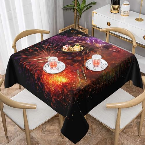 DCARSETCV Quadratische Tischdecke mit Explosionsfeuerwerk, 3D-Druck, 137,2 x 137,2 cm, Stoff-Tischdecke, waschbar, Tischdecke für Küche, Esszimmer, Hochzeit, Partys DCARSETCV Quadratische Tischdecke mit Explosionsfeuerwerk, 3D-Druck, 137,2 x 137,2 cm, Stoff-Tischdecke, waschbar, Tischdecke für Küche, Esszimmer, Hochzeit, Partys von DCARSETCV