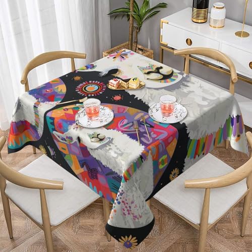 DCARSETCV Quadratische Tischdecke mit Lama-Alpaka-Druck, 152,4 x 152,4 cm, Stoff-Tischdecke, waschbar, Tischdecke für Küche, Esszimmer, Dekoration, Hochzeitsfeiern DCARSETCV Quadratische Tischdecke mit Lama-Alpaka-Druck, 152,4 x 152,4 cm, Stoff-Tischdecke, waschbar, Tischdecke für Küche, Esszimmer, Dekoration, Hochzeitsfeiern von DCARSETCV