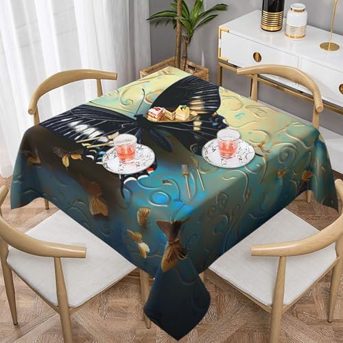 DCARSETCV Quadratische Tischdecke mit Schmetterlingsmotiv, 137,2 x 137,2 cm, Stoff-Tischdecke, waschbar, Tischdecke für Küche, Esszimmer, Dekoration, Hochzeitsfeiern DCARSETCV Quadratische Tischdecke mit Schmetterlingsmotiv, 137,2 x 137,2 cm, Stoff-Tischdecke, waschbar, Tischdecke für Küche, Esszimmer, Dekoration, Hochzeitsfeiern von DCARSETCV