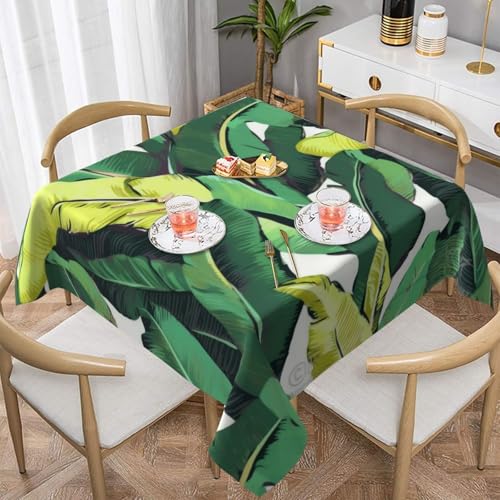 DCARSETCV Quadratische Tischdecke mit tropischen Bananenpalmenblättern, bedruckt, 137,2 x 137,2 cm, Stoff-Tischdecke, waschbar, Tischdecke für Küche, Esszimmer, Hochzeit, Partys DCARSETCV Quadratische Tischdecke mit tropischen Bananenpalmenblättern, bedruckt, 137,2 x 137,2 cm, Stoff-Tischdecke, waschbar, Tischdecke für Küche, Esszimmer, Hochzeit, Partys von DCARSETCV
