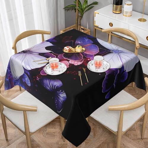 DCARSETCV Quadratische Tischdecke mit weißen Schmetterlingen, 152,4 x 152,4 cm, Stoff-Tischdecke, waschbar, Tischdecke für Küche, Esszimmer, Dekoration, Hochzeitsfeiern DCARSETCV Quadratische Tischdecke mit weißen Schmetterlingen, 152,4 x 152,4 cm, Stoff-Tischdecke, waschbar, Tischdecke für Küche, Esszimmer, Dekoration, Hochzeitsfeiern von DCARSETCV