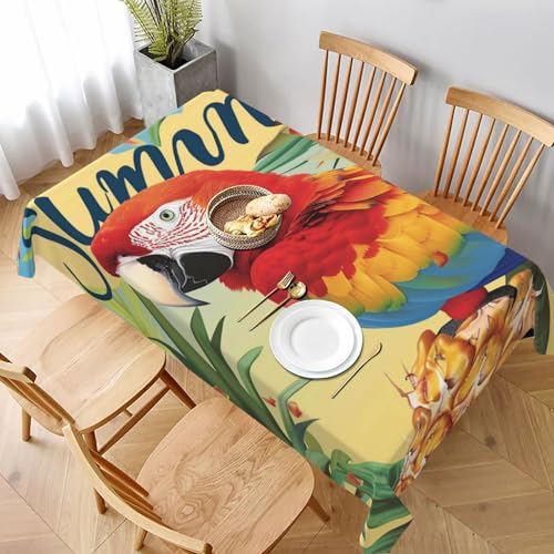 DCARSETCV Rechteckige Tischdecke, Motiv: Sommerpapagei, Ananas, Vogel, bedruckt, 228 x 152 cm, Stoff-Tischdecke, waschbar, Tischdecke für Küche, Esszimmer, Dekoration, Hochzeitsfeiern DCARSETCV Rechteckige Tischdecke, Motiv: Sommerpapagei, Ananas, Vogel, bedruckt, 228 x 152 cm, Stoff-Tischdecke, waschbar, Tischdecke für Küche, Esszimmer, Dekoration, Hochzeitsfeiern von DCARSETCV