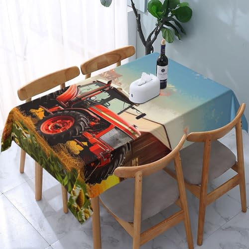 DCARSETCV Rechteckige Tischdecke, bedruckt, Motiv: Bauernhof-Traktor, 183 x 137 cm, waschbare Tischdecke für Küche, Esszimmer, Hochzeitsfeiern DCARSETCV Rechteckige Tischdecke, bedruckt, Motiv: Bauernhof-Traktor, 183 x 137 cm, waschbare Tischdecke für Küche, Esszimmer, Hochzeitsfeiern von DCARSETCV