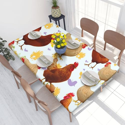 DCARSETCV Rechteckige Tischdecke "A Brood of Chickens", bedruckt, Blumenmuster, passend für 120 cm, Stoff, elastischer Rand, Tischdecke für Küche, Esszimmer, Party, Hochzeit DCARSETCV Rechteckige Tischdecke "A Brood of Chickens", bedruckt, Blumenmuster, passend für 120 cm, Stoff, elastischer Rand, Tischdecke für Küche, Esszimmer, Party, Hochzeit von DCARSETCV