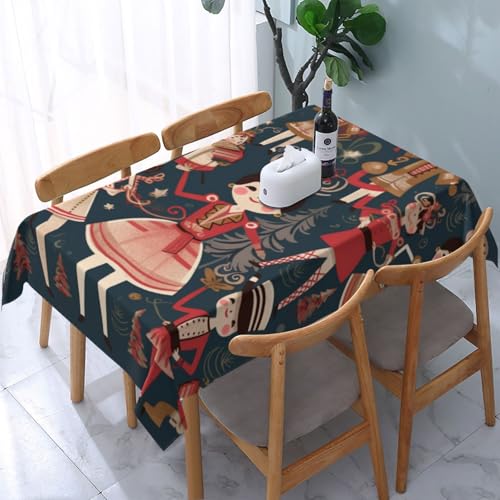 DCARSETCV Rechteckige Tischdecke für Damen, Nussknacker, Ballett, Weihnachten, Tanz, Cartoon, bedruckt, 183 x 137 cm, Stofftischdecke, waschbar, Tischdecke für Küche, Esszimmer, Dekoration DCARSETCV Rechteckige Tischdecke für Damen, Nussknacker, Ballett, Weihnachten, Tanz, Cartoon, bedruckt, 183 x 137 cm, Stofftischdecke, waschbar, Tischdecke für Küche, Esszimmer, Dekoration von DCARSETCV