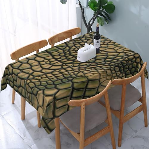 DCARSETCV Rechteckige Tischdecke mit Alligatorhaut-Motiv, 183 x 137 cm, waschbar, Tischdecke für Küche, Esszimmer, Hochzeit, Partys von DCARSETCV
