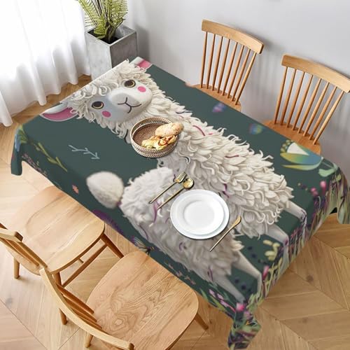 DCARSETCV Rechteckige Tischdecke mit Blumen-Alpaka-Druck, 228 x 152 cm, Stoff-Tischdecke, waschbar, Tischdecke für Küche, Esszimmer, Dekoration, Hochzeitsfeiern DCARSETCV Rechteckige Tischdecke mit Blumen-Alpaka-Druck, 228 x 152 cm, Stoff-Tischdecke, waschbar, Tischdecke für Küche, Esszimmer, Dekoration, Hochzeitsfeiern von DCARSETCV