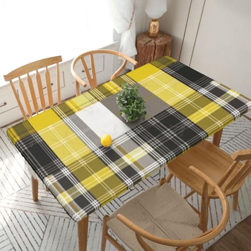 DCARSETCV Rechteckige Tischdecke mit Blumendruck, 152 cm, mit elastischem Rand, für Küche, Esszimmer, Party, Hochzeit, Gelb / Grau / Schwarz DCARSETCV Rechteckige Tischdecke mit Blumendruck, 152 cm, mit elastischem Rand, für Küche, Esszimmer, Party, Hochzeit, Gelb / Grau / Schwarz von DCARSETCV
