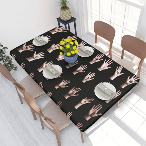 DCARSETCV Rechteckige Tischdecke mit Buchstabensprache, bedruckt mit Blumendruck, passend für 122 cm Tisch, Stoff, elastischer Rand, Tischdecke für Küche, Esszimmer, Party, Hochzeit DCARSETCV Rechteckige Tischdecke mit Buchstabensprache, bedruckt mit Blumendruck, passend für 122 cm Tisch, Stoff, elastischer Rand, Tischdecke für Küche, Esszimmer, Party, Hochzeit von DCARSETCV