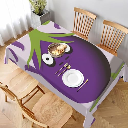 DCARSETCV Rechteckige Tischdecke mit Cartoon-Auberginen-Druck, 228 x 152 cm, Stoff-Tischdecke, waschbar, Tischdecke für Küche, Esszimmer, Dekoration, Hochzeitsfeiern DCARSETCV Rechteckige Tischdecke mit Cartoon-Auberginen-Druck, 228 x 152 cm, Stoff-Tischdecke, waschbar, Tischdecke für Küche, Esszimmer, Dekoration, Hochzeitsfeiern von DCARSETCV
