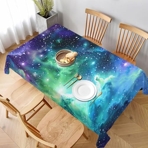 DCARSETCV Rechteckige Tischdecke mit Galaxie-Druck, 228 x 152 cm, Stoff-Tischdecke, waschbar, Tischdecke für Küche, Esszimmer, Hochzeit, Partys von DCARSETCV