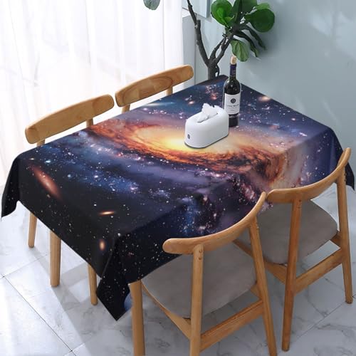 DCARSETCV Rechteckige Tischdecke mit Galaxie-Motiv, bedruckt, 183 x 137 cm, Stoff-Tischdecke, waschbar, Tischdecke für Küche, Esszimmer, Dekoration, Hochzeitsfeiern von DCARSETCV