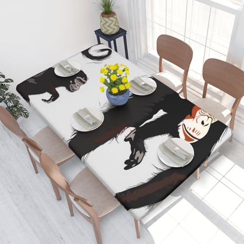 DCARSETCV Rechteckige Tischdecke mit Gibbon-Affen-Druck, Blumenmuster, passend für 122 cm Tisch, Stoff, elastischer Rand, Tischdecke für Küche, Esszimmer, Party, Hochzeit DCARSETCV Rechteckige Tischdecke mit Gibbon-Affen-Druck, Blumenmuster, passend für 122 cm Tisch, Stoff, elastischer Rand, Tischdecke für Küche, Esszimmer, Party, Hochzeit von DCARSETCV