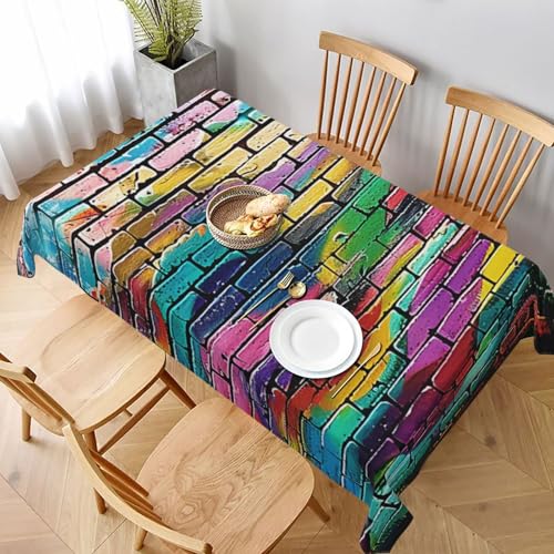 DCARSETCV Rechteckige Tischdecke mit Graffiti-Ziegelstein-Druck, 228 x 152 cm, waschbare Tischdecke für Küche, Esszimmer, Dekoration, Hochzeitsfeiern DCARSETCV Rechteckige Tischdecke mit Graffiti-Ziegelstein-Druck, 228 x 152 cm, waschbare Tischdecke für Küche, Esszimmer, Dekoration, Hochzeitsfeiern von DCARSETCV