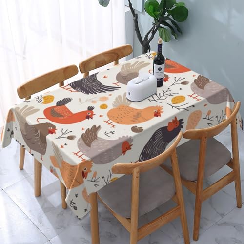 DCARSETCV Rechteckige Tischdecke mit Hühnermuster, 183 x 137 cm, Stoff-Tischdecke, waschbar, Tischdecke für Küche, Esszimmer, Dekoration, Hochzeitsfeiern DCARSETCV Rechteckige Tischdecke mit Hühnermuster, 183 x 137 cm, Stoff-Tischdecke, waschbar, Tischdecke für Küche, Esszimmer, Dekoration, Hochzeitsfeiern von DCARSETCV