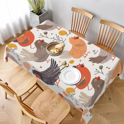 DCARSETCV Rechteckige Tischdecke mit Hühnermuster, 228 x 152 cm, Stoff-Tischdecke, waschbar, Tischdecke für Küche, Esszimmer, Dekoration, Hochzeitsfeiern DCARSETCV Rechteckige Tischdecke mit Hühnermuster, 228 x 152 cm, Stoff-Tischdecke, waschbar, Tischdecke für Küche, Esszimmer, Dekoration, Hochzeitsfeiern von DCARSETCV