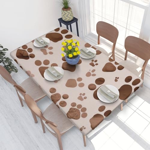 DCARSETCV Rechteckige Tischdecke mit Hundeknochen und Pfotenabdrücken, bedruckt, Blumenmuster, passend für 122 cm, Stoff, elastischer Rand, Tischdecke für Küche, Esszimmer, Party, Hochzeit DCARSETCV Rechteckige Tischdecke mit Hundeknochen und Pfotenabdrücken, bedruckt, Blumenmuster, passend für 122 cm, Stoff, elastischer Rand, Tischdecke für Küche, Esszimmer, Party, Hochzeit von DCARSETCV