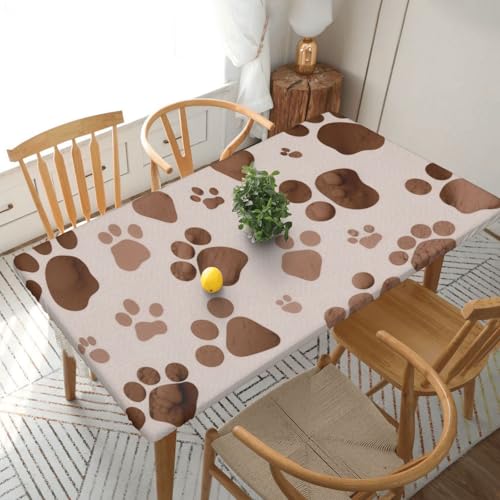 DCARSETCV Rechteckige Tischdecke mit Hundeknochen und Pfotenabdrücken, bedruckt, Blumenmuster, passend für 150 cm, Stoff, elastischer Rand, Tischdecke für Küche, Esszimmer, Party, Hochzeit DCARSETCV Rechteckige Tischdecke mit Hundeknochen und Pfotenabdrücken, bedruckt, Blumenmuster, passend für 150 cm, Stoff, elastischer Rand, Tischdecke für Küche, Esszimmer, Party, Hochzeit von DCARSETCV