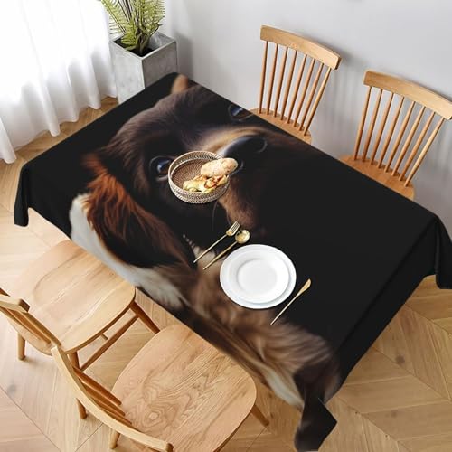 DCARSETCV Rechteckige Tischdecke mit Hundemotiv, 228 x 152 cm, waschbar, Tischdecke für Küche, Esszimmer, Hochzeit, Partys DCARSETCV Rechteckige Tischdecke mit Hundemotiv, 228 x 152 cm, waschbar, Tischdecke für Küche, Esszimmer, Hochzeit, Partys von DCARSETCV