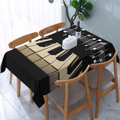 DCARSETCV Rechteckige Tischdecke mit Klaviertasten und Musiknoten, bedruckt, 183 x 137 cm, Stofftischdecke, waschbar, Tischdecke für Küche, Esszimmer, Dekoration, Hochzeitsfeiern DCARSETCV Rechteckige Tischdecke mit Klaviertasten und Musiknoten, bedruckt, 183 x 137 cm, Stofftischdecke, waschbar, Tischdecke für Küche, Esszimmer, Dekoration, Hochzeitsfeiern von DCARSETCV