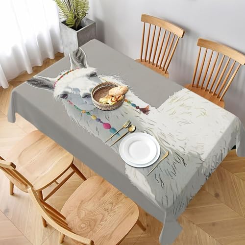 DCARSETCV Rechteckige Tischdecke mit Lama-Druck, 228 x 152 cm, waschbare Tischdecke für Küche, Esszimmer, Dekoration, Hochzeitsfeiern DCARSETCV Rechteckige Tischdecke mit Lama-Druck, 228 x 152 cm, waschbare Tischdecke für Küche, Esszimmer, Dekoration, Hochzeitsfeiern von DCARSETCV