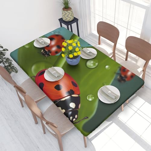 DCARSETCV Rechteckige Tischdecke mit Marienkäfer-Druck, passend für 122 cm Tisch, Stoff, elastischer Rand, Tischdecke für Küche, Esszimmer, Party, Hochzeit DCARSETCV Rechteckige Tischdecke mit Marienkäfer-Druck, passend für 122 cm Tisch, Stoff, elastischer Rand, Tischdecke für Küche, Esszimmer, Party, Hochzeit von DCARSETCV