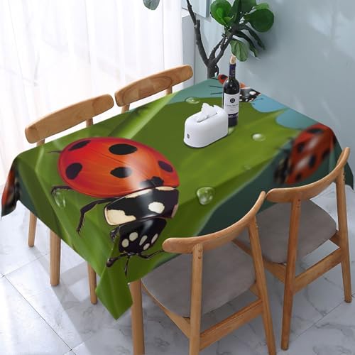 DCARSETCV Rechteckige Tischdecke mit Marienkäfermotiv, 183 x 137 cm, waschbar, Tischdecke für Küche, Esszimmer, Hochzeit, Partys DCARSETCV Rechteckige Tischdecke mit Marienkäfermotiv, 183 x 137 cm, waschbar, Tischdecke für Küche, Esszimmer, Hochzeit, Partys von DCARSETCV