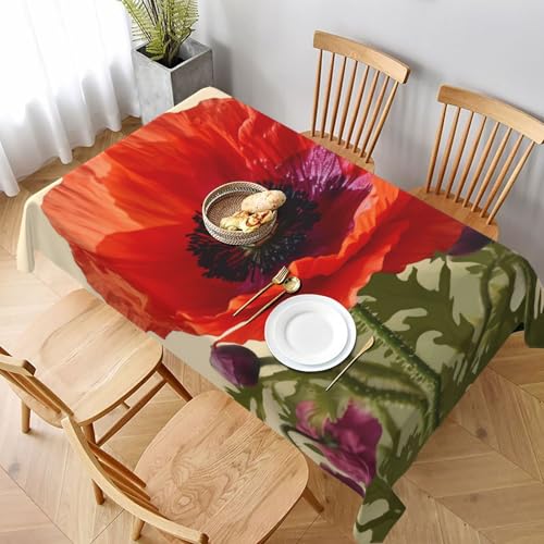 DCARSETCV Rechteckige Tischdecke mit Mohnblumen-Druck, 228 x 152 cm, Stoff-Tischdecke, waschbar, Tischdecke für Küche, Esszimmer, Dekoration, Hochzeitsfeiern DCARSETCV Rechteckige Tischdecke mit Mohnblumen-Druck, 228 x 152 cm, Stoff-Tischdecke, waschbar, Tischdecke für Küche, Esszimmer, Dekoration, Hochzeitsfeiern von DCARSETCV