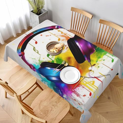 DCARSETCV Rechteckige Tischdecke mit Musikdruck, 228 x 152 cm, waschbare Tischdecke für Küche, Esszimmer, Hochzeit, Partys DCARSETCV Rechteckige Tischdecke mit Musikdruck, 228 x 152 cm, waschbare Tischdecke für Küche, Esszimmer, Hochzeit, Partys von DCARSETCV