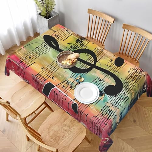 DCARSETCV Rechteckige Tischdecke mit Musiknoten-Druck, 228 x 152 cm, Stoff-Tischdecke, waschbar, Tischdecke für Küche, Esszimmer, Dekoration, Hochzeitsfeiern DCARSETCV Rechteckige Tischdecke mit Musiknoten-Druck, 228 x 152 cm, Stoff-Tischdecke, waschbar, Tischdecke für Küche, Esszimmer, Dekoration, Hochzeitsfeiern von DCARSETCV