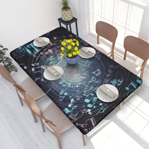 DCARSETCV Rechteckige Tischdecke mit Musiknoten-Druck, Blumenmuster, passend für 122 cm, Stoff, elastischer Rand, Tischdecke für Küche, Esszimmer, Party, Hochzeit DCARSETCV Rechteckige Tischdecke mit Musiknoten-Druck, Blumenmuster, passend für 122 cm, Stoff, elastischer Rand, Tischdecke für Küche, Esszimmer, Party, Hochzeit von DCARSETCV
