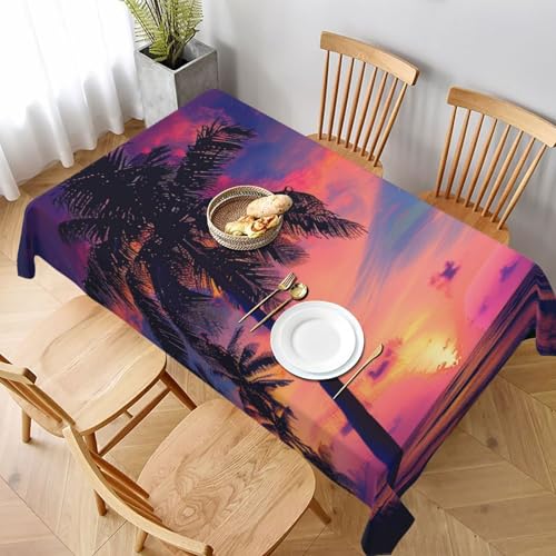 DCARSETCV Rechteckige Tischdecke mit Palmen-Sonnenuntergang, bedruckt, 228 x 152 cm, Stoff-Tischdecke, waschbar, Tischdecke für Küche, Esszimmer, Dekoration, Hochzeitsfeiern DCARSETCV Rechteckige Tischdecke mit Palmen-Sonnenuntergang, bedruckt, 228 x 152 cm, Stoff-Tischdecke, waschbar, Tischdecke für Küche, Esszimmer, Dekoration, Hochzeitsfeiern von DCARSETCV