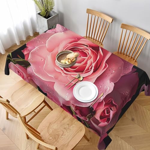 DCARSETCV Rechteckige Tischdecke mit Rosenmuster, 228 x 152 cm, Stofftischdecke, waschbar, Tischdecke für Küche, Esszimmer, Dekoration, Hochzeitsfeiern DCARSETCV Rechteckige Tischdecke mit Rosenmuster, 228 x 152 cm, Stofftischdecke, waschbar, Tischdecke für Küche, Esszimmer, Dekoration, Hochzeitsfeiern von DCARSETCV