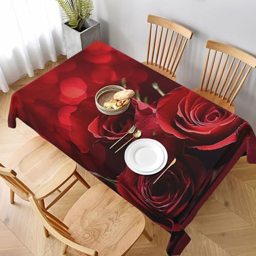 DCARSETCV Rechteckige Tischdecke mit Rosenmuster, 228 x 152 cm, Stofftischdecke, waschbar, Tischdecke für Küche, Esszimmer, Dekoration, Hochzeitsfeiern DCARSETCV Rechteckige Tischdecke mit Rosenmuster, 228 x 152 cm, Stofftischdecke, waschbar, Tischdecke für Küche, Esszimmer, Dekoration, Hochzeitsfeiern von DCARSETCV