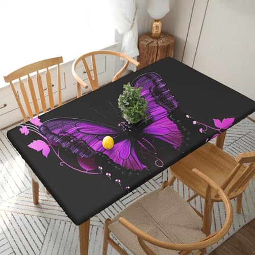 DCARSETCV Rechteckige Tischdecke mit Schmetterlings-Aufdruck, passend für 152 cm Tisch, Stoff, elastischer Rand, Tischdecke für Küche, Esszimmer, Party, Hochzeit DCARSETCV Rechteckige Tischdecke mit Schmetterlings-Aufdruck, passend für 152 cm Tisch, Stoff, elastischer Rand, Tischdecke für Küche, Esszimmer, Party, Hochzeit von DCARSETCV