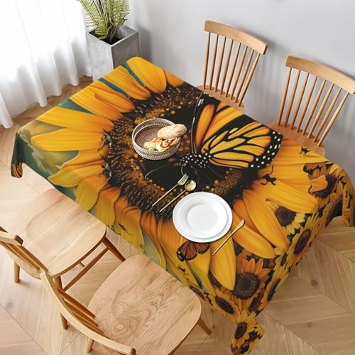 DCARSETCV Rechteckige Tischdecke mit Schmetterlings- und Sonnenblumen-Druck, 228 x 152 cm, Stoff-Tischdecke, waschbar, Tischdecke für Küche, Esszimmer, Dekoration, Hochzeitsfeiern DCARSETCV Rechteckige Tischdecke mit Schmetterlings- und Sonnenblumen-Druck, 228 x 152 cm, Stoff-Tischdecke, waschbar, Tischdecke für Küche, Esszimmer, Dekoration, Hochzeitsfeiern von DCARSETCV