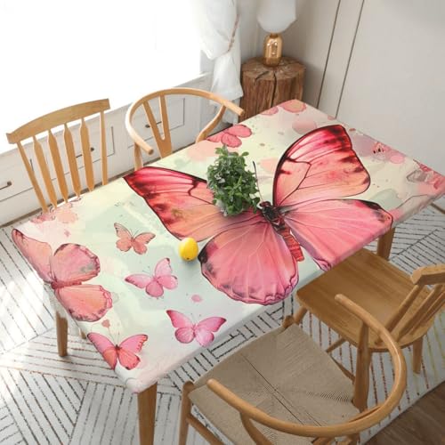 DCARSETCV Rechteckige Tischdecke mit Schmetterlingsdruck, passend für 152 cm Tisch, Stoff, elastischer Rand, Tischdecke für Küche, Esszimmer, Party, Hochzeit DCARSETCV Rechteckige Tischdecke mit Schmetterlingsdruck, passend für 152 cm Tisch, Stoff, elastischer Rand, Tischdecke für Küche, Esszimmer, Party, Hochzeit von DCARSETCV