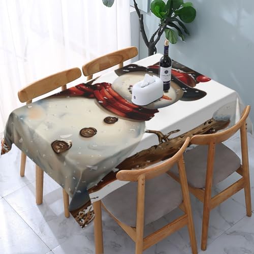 DCARSETCV Rechteckige Tischdecke mit Schneemann-Druck, 183 x 137 cm, Stoff-Tischdecke, waschbar, Tischdecke für Küche, Esszimmer, Dekoration, Hochzeitsfeiern DCARSETCV Rechteckige Tischdecke mit Schneemann-Druck, 183 x 137 cm, Stoff-Tischdecke, waschbar, Tischdecke für Küche, Esszimmer, Dekoration, Hochzeitsfeiern von DCARSETCV