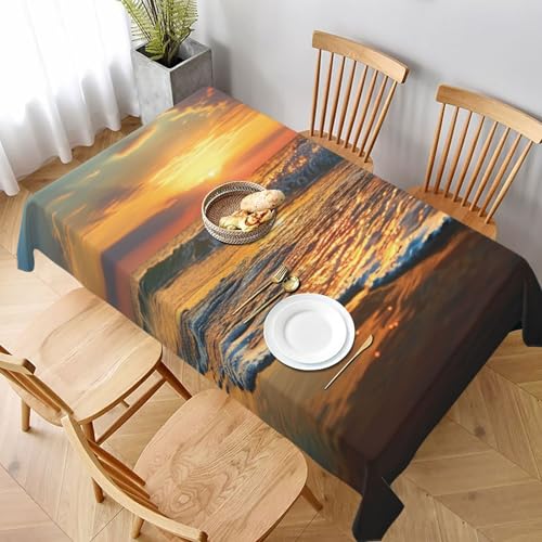 DCARSETCV Rechteckige Tischdecke mit Strandwellen-Sonnenuntergang, bedruckt, 228 x 152 cm, Stoff-Tischdecke, waschbar, Tischdecke für Küche, Esszimmer, Dekoration, Hochzeitsfeiern DCARSETCV Rechteckige Tischdecke mit Strandwellen-Sonnenuntergang, bedruckt, 228 x 152 cm, Stoff-Tischdecke, waschbar, Tischdecke für Küche, Esszimmer, Dekoration, Hochzeitsfeiern von DCARSETCV