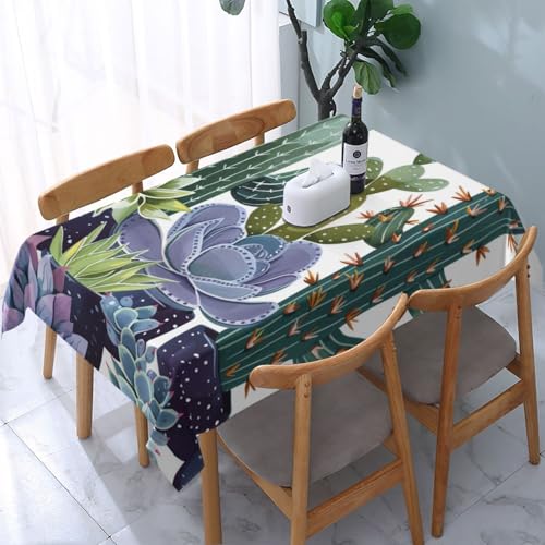DCARSETCV Rechteckige Tischdecke mit Sukkulenten-Druck, 183 x 137 cm, Stoff-Tischdecke, waschbar, Tischdecke für Küche, Esszimmer, Dekoration, Hochzeitsfeiern DCARSETCV Rechteckige Tischdecke mit Sukkulenten-Druck, 183 x 137 cm, Stoff-Tischdecke, waschbar, Tischdecke für Küche, Esszimmer, Dekoration, Hochzeitsfeiern von DCARSETCV