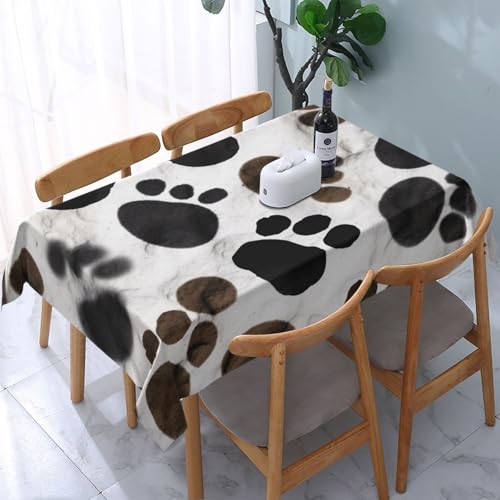 DCARSETCV Rechteckige Tischdecke mit Tierpfotenabdrücken, 183 x 137 cm, Stoff-Tischdecke, waschbar, Tischdecke für Küche, Esszimmer, Dekoration, Hochzeitsfeiern DCARSETCV Rechteckige Tischdecke mit Tierpfotenabdrücken, 183 x 137 cm, Stoff-Tischdecke, waschbar, Tischdecke für Küche, Esszimmer, Dekoration, Hochzeitsfeiern von DCARSETCV